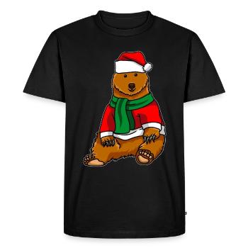Bear Brown Bear in Christmas Costume - Men's Premium Organic T-Shirt - black - Front - Nico (187cm)