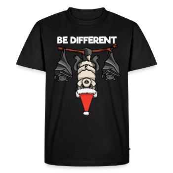 Soyez différent Chauve-souris Loup Père Noël - T-shirt Premium bio Homme - noir - Devant - Nico (187cm)