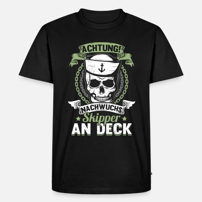 Nachwuchs Skipper segelschule Ostsee Helgoland - Männer Premium Bio T-Shirt - Schwarz