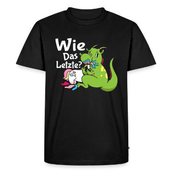 Dragon like the last unicorn eats dragon - Men's Premium Organic T-Shirt - black - Front - Nico (187cm)