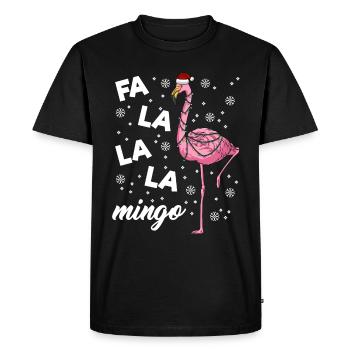 Falalalamingo Flamant rose Lumières de Noël Flamant rose - T-shirt Premium bio Homme - noir - Devant - Nico (187cm)
