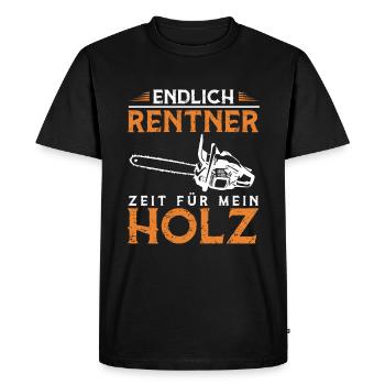 Endlich Rentner Zeit Für Mein Holz Brennholz - Männer Premium Bio T-Shirt - Schwarz - Vorne - Nico (187cm)