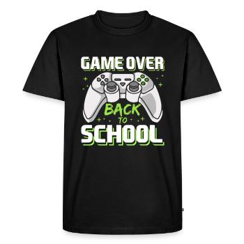 Start of School Game Over Gaming First day of school - Men's Premium Organic T-Shirt - black - Front - Nico (187cm)