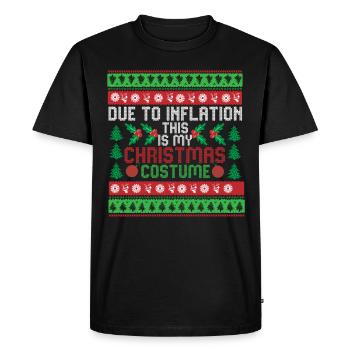 Due to Inflation Christmas Sweaters Funny Xmas - Men's Premium Organic T-Shirt - black - Front - Nico (187cm)