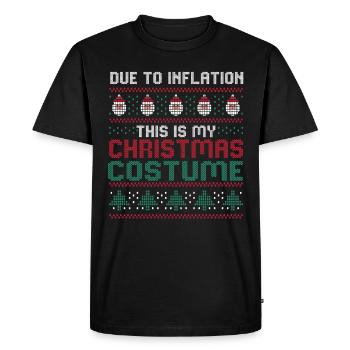 Due to Inflation Christmas Sweaters Funny Xmas - Men's Premium Organic T-Shirt - black - Front - Nico (187cm)