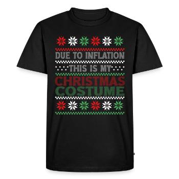Due to Inflation Christmas Sweaters Funny Xmas - Men's Premium Organic T-Shirt - black - Front - Nico (187cm)