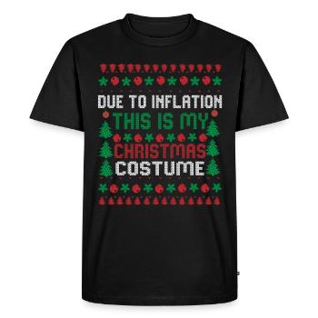 Due to Inflation Christmas Sweaters Funny Xmas - Men's Premium Organic T-Shirt - black - Front - Nico (187cm)