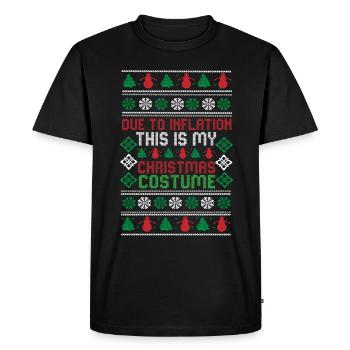Due to Inflation Christmas Sweaters Funny Xmas - Men's Premium Organic T-Shirt - black - Front - Nico (187cm)