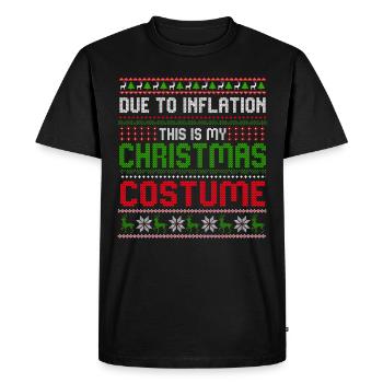 Due to Inflation Christmas Sweaters Funny Xmas - Men's Premium Organic T-Shirt - black - Front - Nico (187cm)