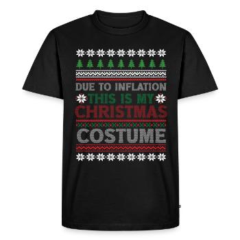 Due to Inflation Christmas Sweaters Funny Xmas - Men's Premium Organic T-Shirt - black - Front - Nico (187cm)