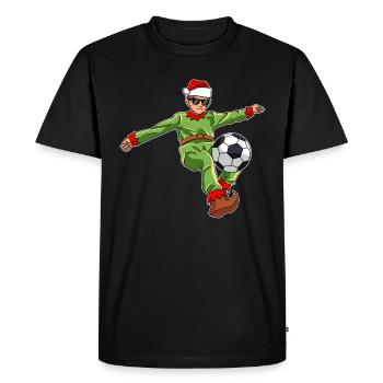 Père Noël Joueur de football Eleven - T-shirt Premium bio Homme - noir - Devant - Nico (187cm)