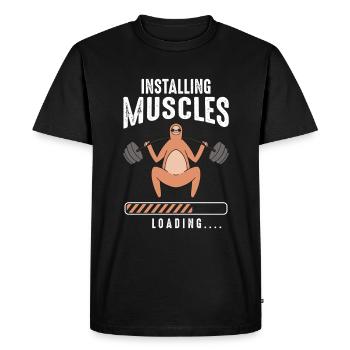 Installing Muscles Loading - Men's Premium Organic T-Shirt - black - Front - Nico (187cm)