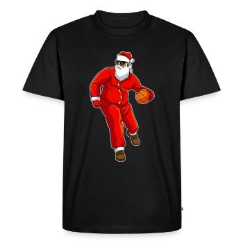 Basketball Père Noël - T-shirt Premium bio Homme - noir - Devant - Nico (187cm)