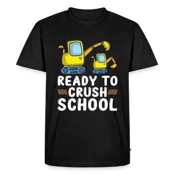 Prêt à écraser l’excavatrice scolaire - T-shirt Premium bio Homme - noir - Devant - Nico (187cm)