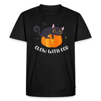 Christian Halloween Jack O Lanterne Citrouille Chat - T-shirt Premium bio Homme - noir - Devant - Nico (187cm)