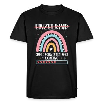 Big Sister 2023 Chargement d’un seul enfant arc-en-ciel - T-shirt Premium bio Homme - noir - Devant - Nico (187cm)
