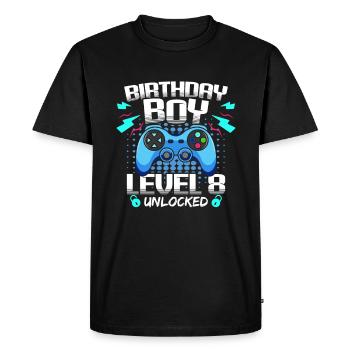 Birthday Girl Level 8 Jeux débloqués - T-shirt Premium bio Homme - noir - Devant - Nico (187cm)