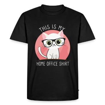 Ceci est mon chat de bureau à domicile - T-shirt Premium bio Homme - noir - Devant - Nico (187cm)
