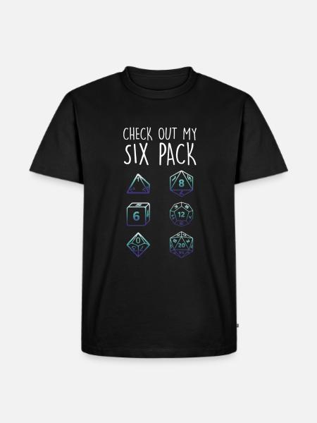 Check Out My Six Pack Dice Dragon RPG Tabletop - Herre Premium økologisk T-shirt - sort