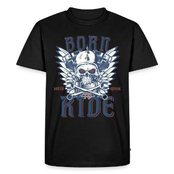Motocyclette. Né pour conduire. - T-shirt Premium bio Homme - noir - Devant - Nico (187cm)