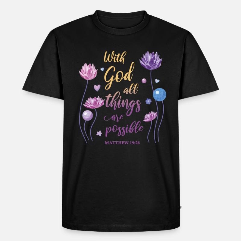 Religiöses Zitat Christlich Geschenk - Männer Premium Bio T-Shirt - Schwarz
