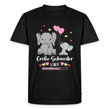 La grande sœur invite l’éléphant - T-shirt Premium bio Homme - noir - Devant - Nico (187cm)