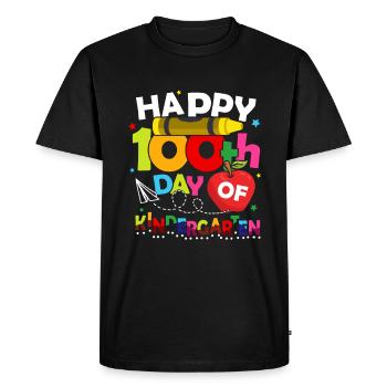 Joyeux 100e jour de maternelle enfant de maternelle - T-shirt Premium bio Homme - noir - Devant - Nico (187cm)