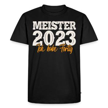 Meister 2023 Meisterprüfung Meisterbrief - Männer Premium Bio T-Shirt - Schwarz - Vorne - Nico (187cm)