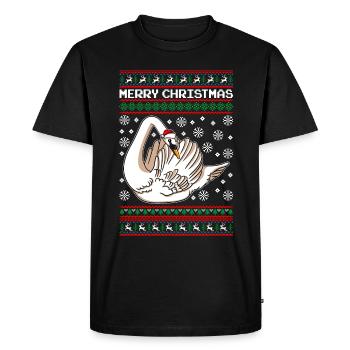 Cygne de Noël Joyeux Noël - T-shirt Premium bio Homme - noir - Devant - Nico (187cm)