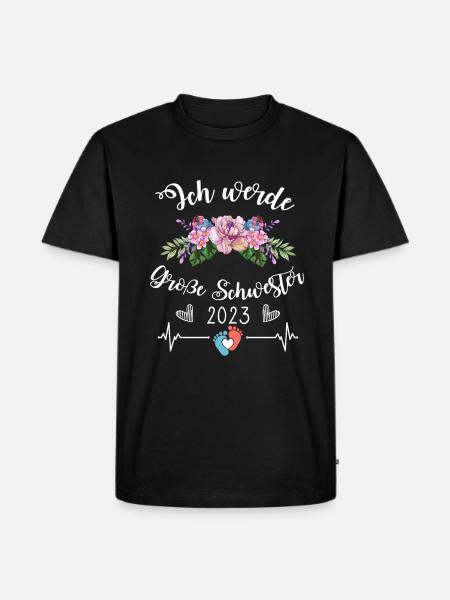 Große Schwester 2023 - Männer Premium Bio T-Shirt - Schwarz