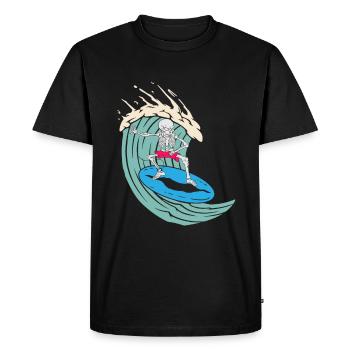 Surfing skeleton - Men's Premium Organic T-Shirt - black - Front - Nico (187cm)