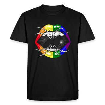 LGBTQ Rainbow Lips Halloween - Men's Premium Organic T-Shirt - black - Front - Nico (187cm)