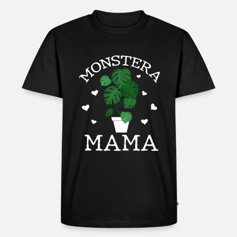 Monstera Mama - Männer Premium Bio T-Shirt - Schwarz