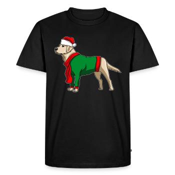 Labrador avec chapeau de Noël Costume de Noël - T-shirt Premium bio Homme - noir - Devant - Nico (187cm)