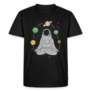 Yoga Astronaute Jongleur Planète Espace Namaste - T-shirt Premium bio Homme - noir - Devant - Nico (187cm)