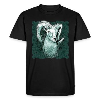 Aries Celtic knot pattern - Men's Premium Organic T-Shirt - black - Front - Nico (187cm)