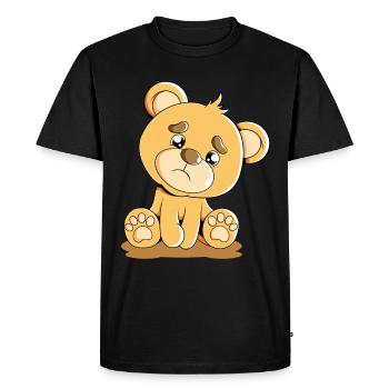 Cute Bear Cuddly Toy Hug Stuffed Animal Love - Men's Premium Organic T-Shirt - black - Front - Nico (187cm)