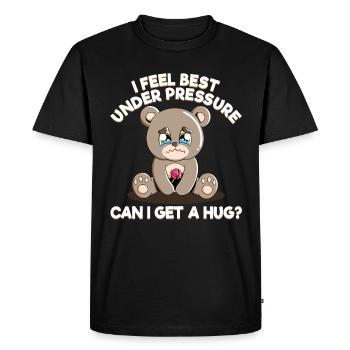 Cute Bear Cuddly Toy Hug Stuffed Animal Love - Men's Premium Organic T-Shirt - black - Front - Nico (187cm)