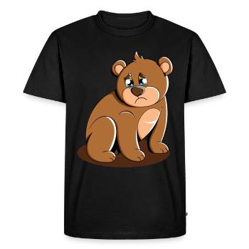 Cute Bear Cuddly Toy Hug Stuffed Animal Love - Men's Premium Organic T-Shirt - black - Front - Nico (187cm)