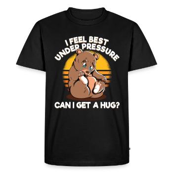 Cute Bear Cuddly Toy Hug Stuffed Animal Love - Men's Premium Organic T-Shirt - black - Front - Nico (187cm)