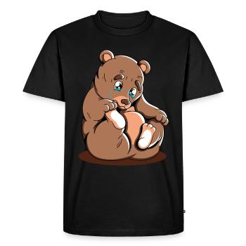 Cute Bear Cuddly Toy Hug Stuffed Animal Love - Men's Premium Organic T-Shirt - black - Front - Nico (187cm)