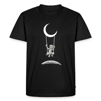 Maman sur Moon Swing Creepy Halloween - T-shirt Premium bio Homme - noir - Devant - Nico (187cm)