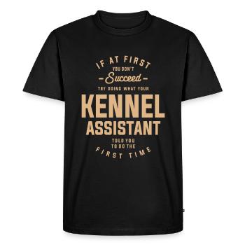 Kennel Assistant Funny Job Title Profession - Men's Premium Organic T-Shirt - black - Front - Nico (187cm)