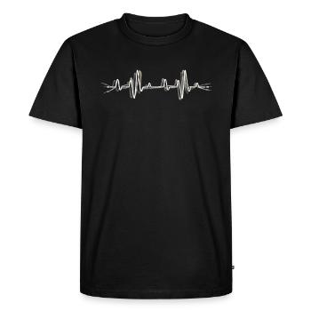 Hearbeat Wire Music Audio Cable Synthesizer - Men's Premium Organic T-Shirt - black - Front - Nico (187cm)