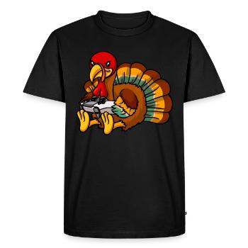 Video Game Thanksgiving Turkey Gamer - Men's Premium Organic T-Shirt - black - Front - Nico (187cm)