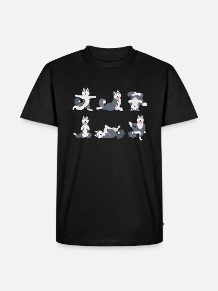 Yoga Husky - T-shirt Premium bio Homme - noir