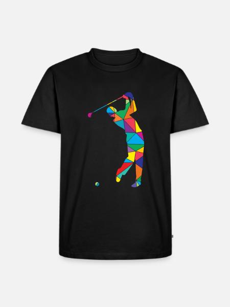 Low Poly Golfer Polygon Golf - T-shirt Premium bio Homme - noir