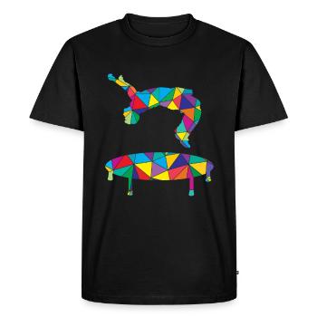Trampoline Polygon - T-shirt Premium bio Homme - noir - Devant - Nico (187cm)