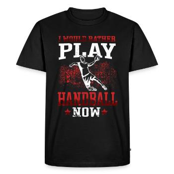 would rather play handball Handball player - Men's Premium Organic T-Shirt - black - Front - Nico (187cm)