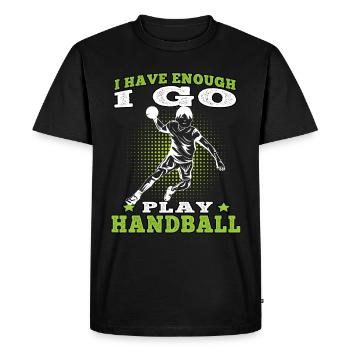 Je vais jouer Handball Handball Player Handball Player - T-shirt Premium bio Homme - noir - Devant - Nico (187cm)